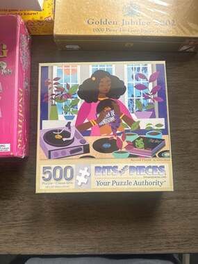 Bits And Pieces 'Record Player' by Tabitha Brown 500 Piece Jigsaw Puzzle